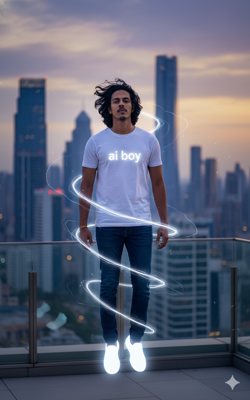 man floating mid-air in slow motion during twilight,